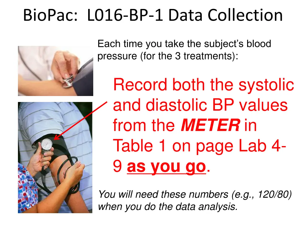 biopac l016 bp 1 data collection