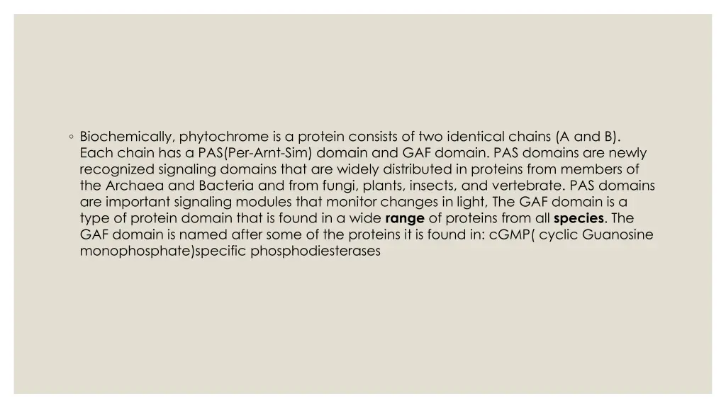 biochemically phytochrome is a protein consists
