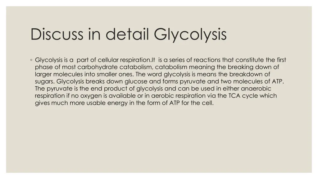 discuss in detail glycolysis