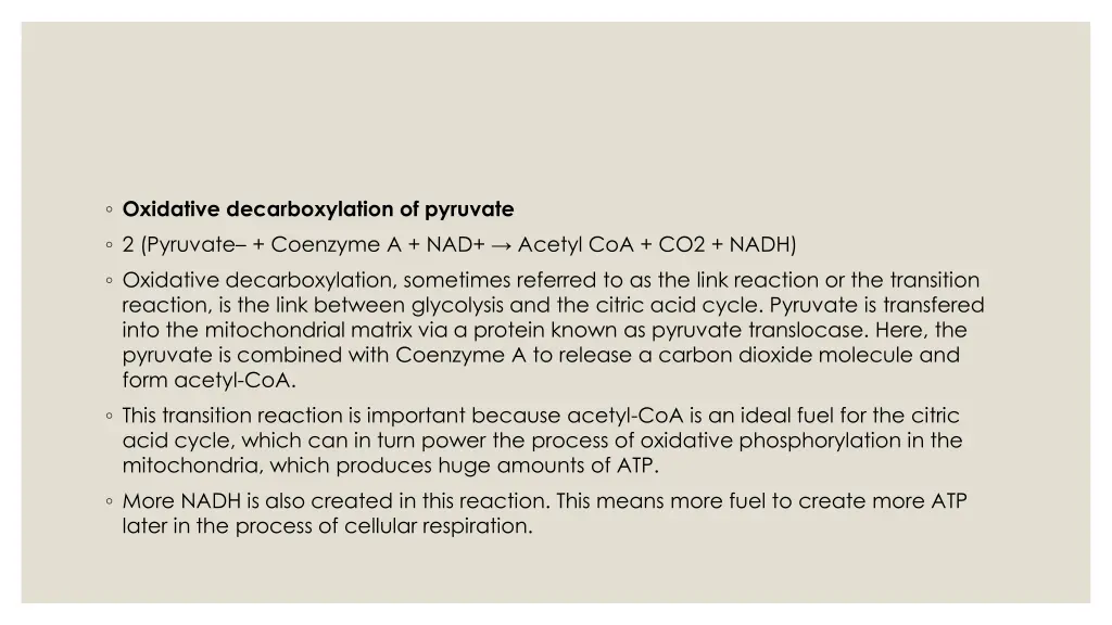 oxidative decarboxylation of pyruvate 2 pyruvate