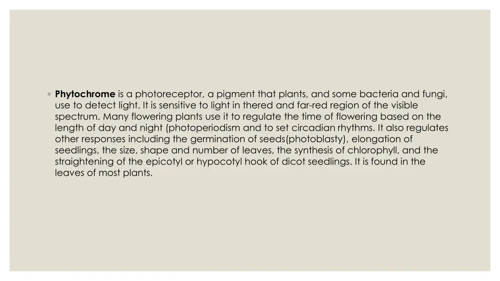 phytochrome is a photoreceptor a pigment that