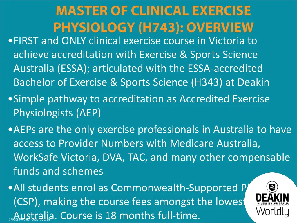 first and only clinical exercise course