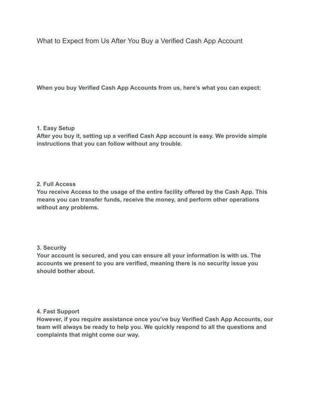 what to expect from us after you buy a verified