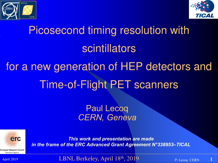 picosecond timing resolution with scintillators