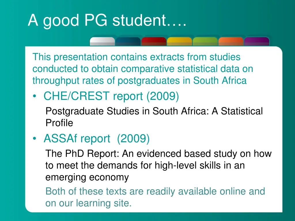a good pg student