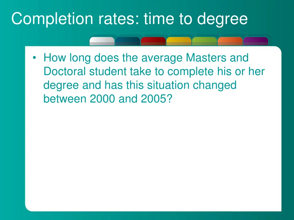 completion rates time to degree