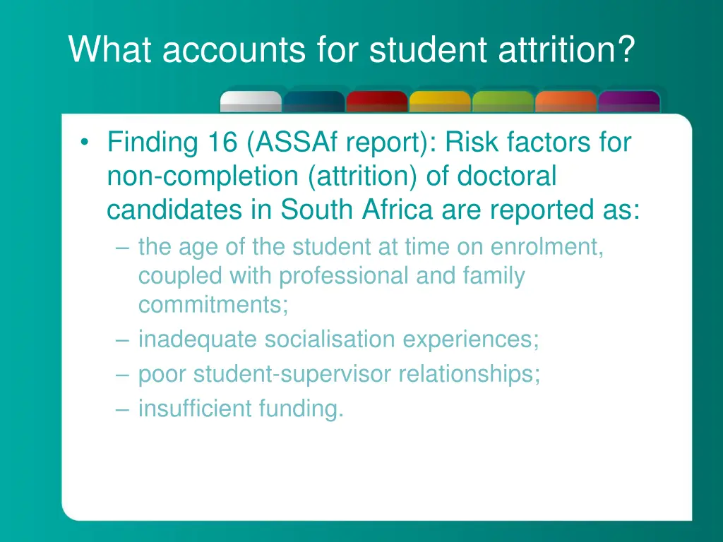 what accounts for student attrition