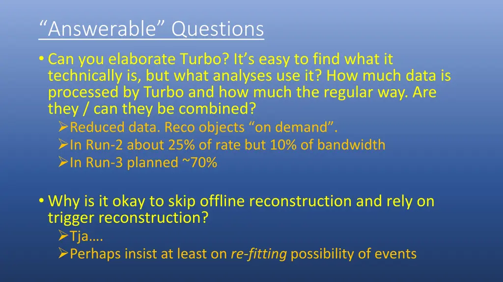 answerable questions can you elaborate turbo