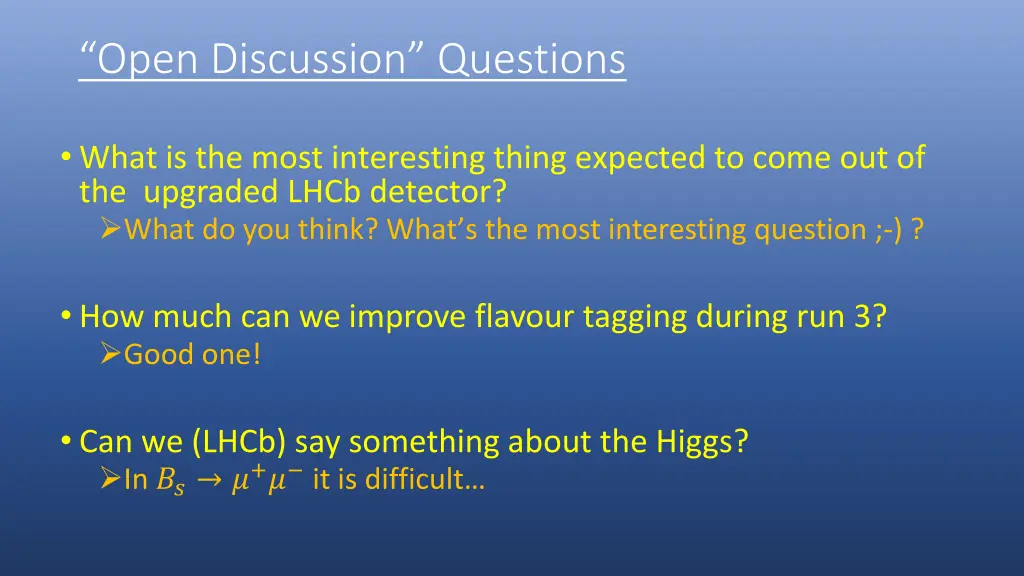 open discussion questions