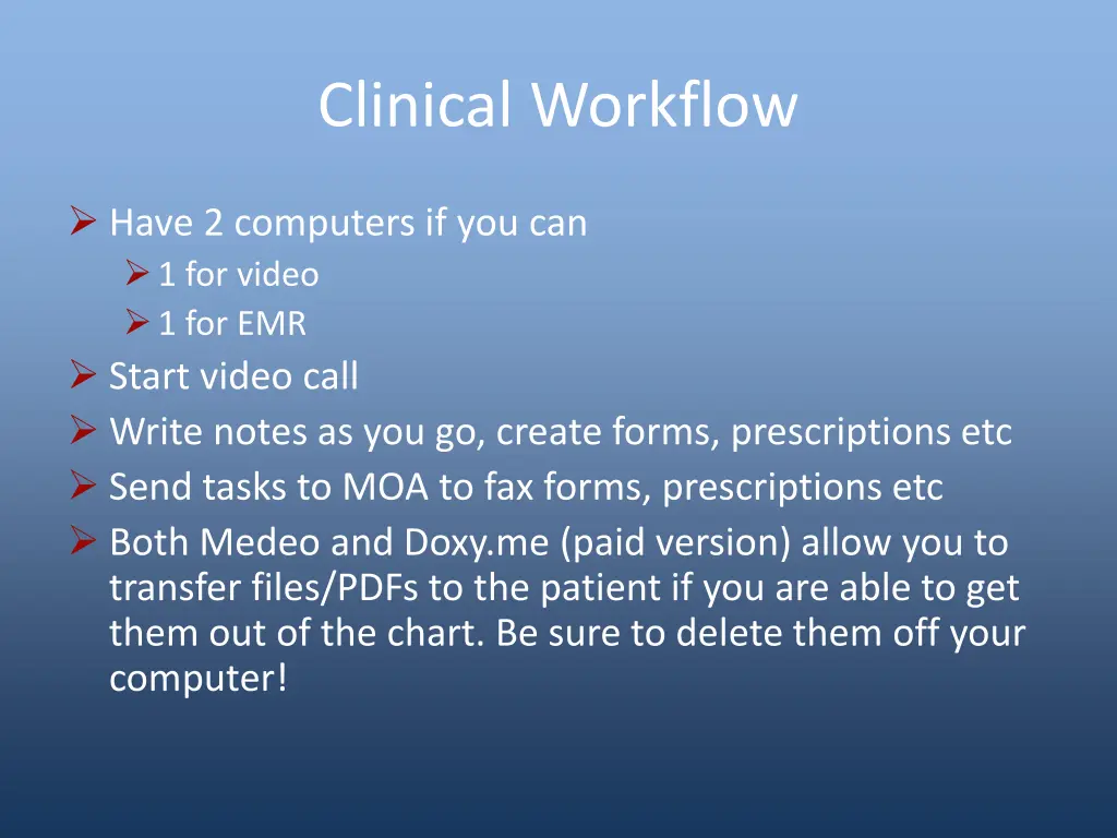 clinical workflow