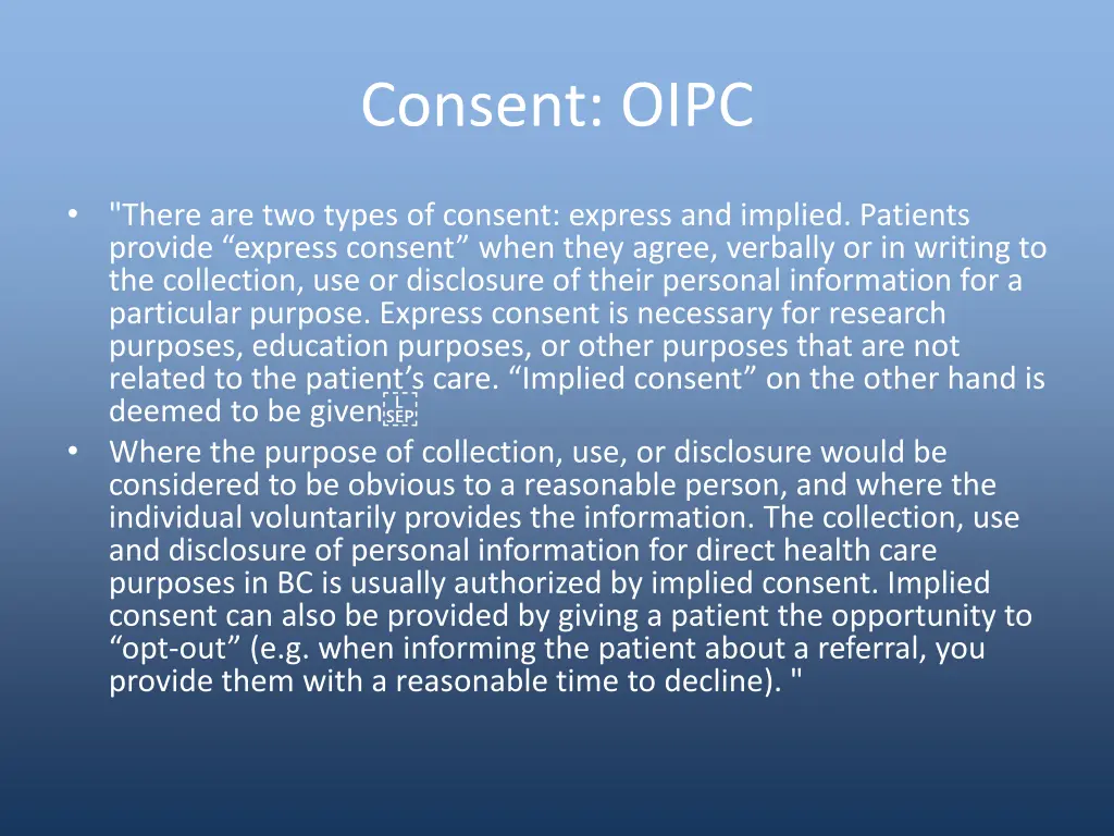 consent oipc