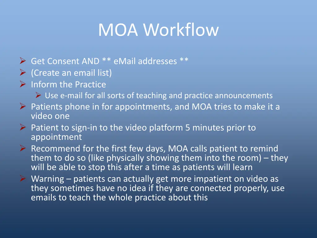 moa workflow