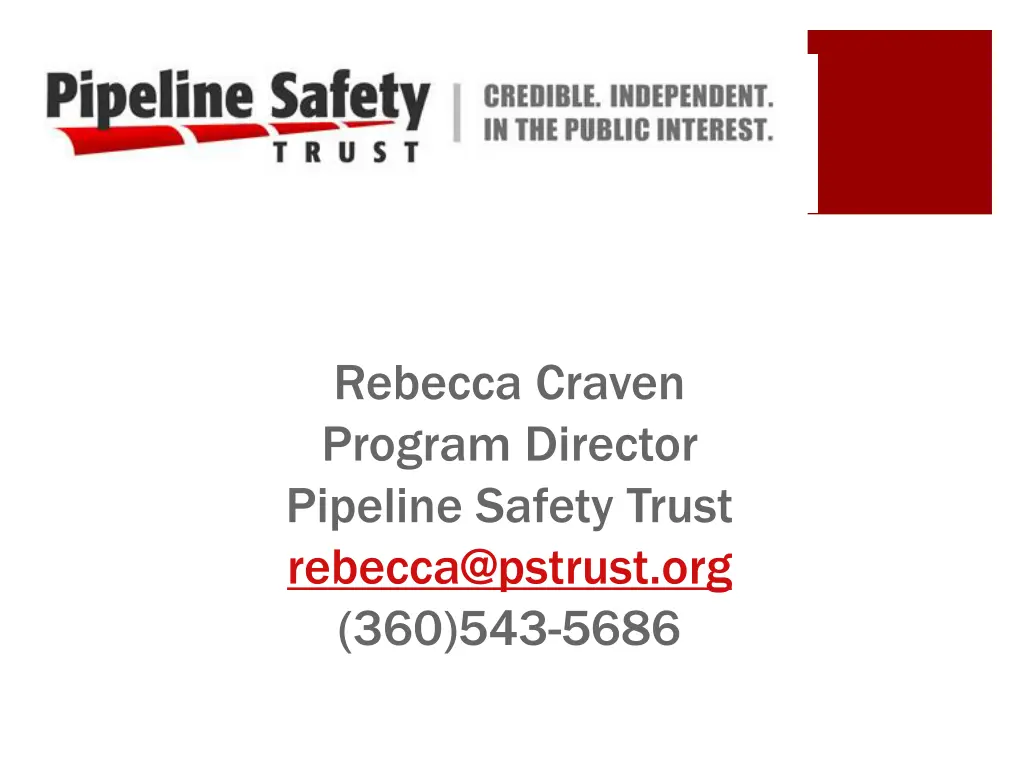 rebecca craven program director pipeline safety