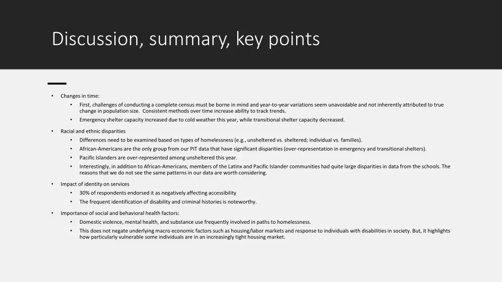 discussion summary key points