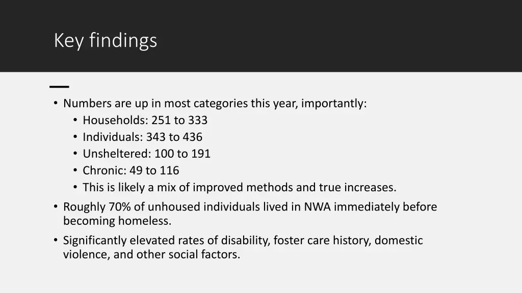 key findings