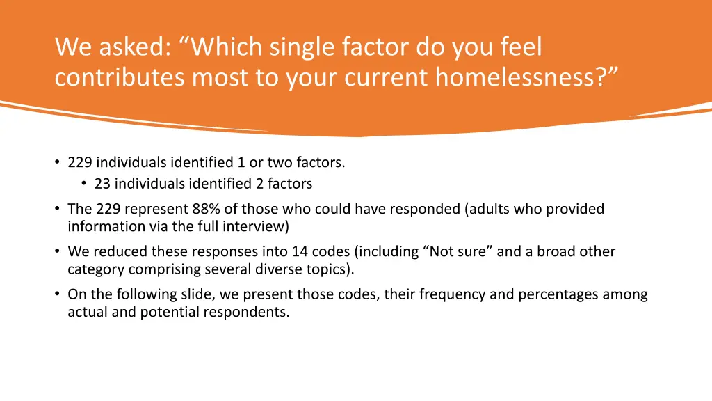 we asked which single factor do you feel
