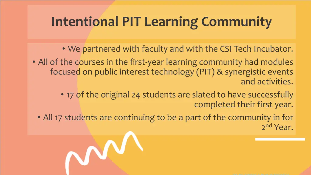 intentional pit learning community
