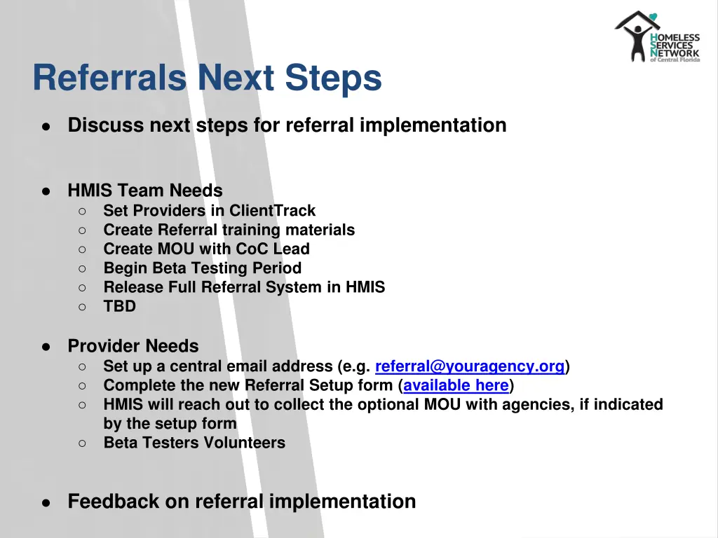 referrals next steps