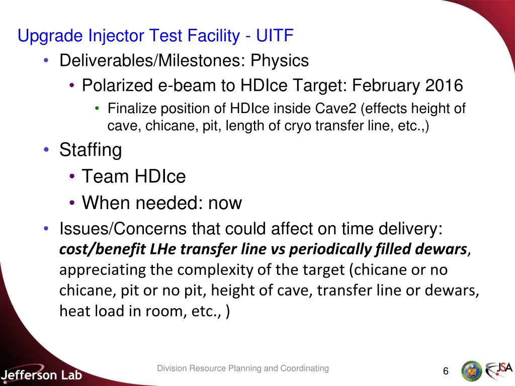 upgrade injector test facility uitf deliverables 1
