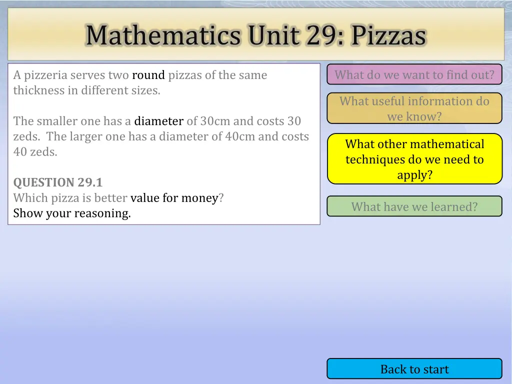 mathematics unit 29 pizzas 3