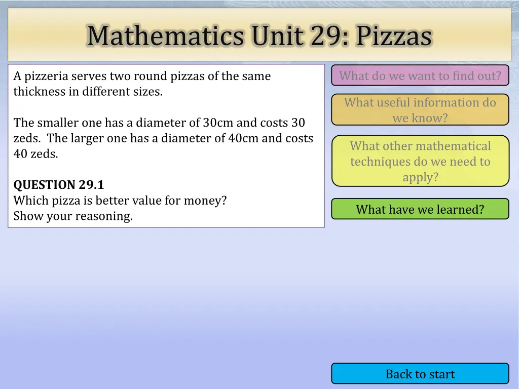 mathematics unit 29 pizzas 4