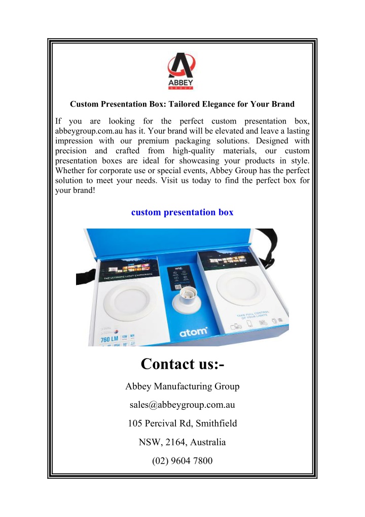 custom presentation box tailored elegance