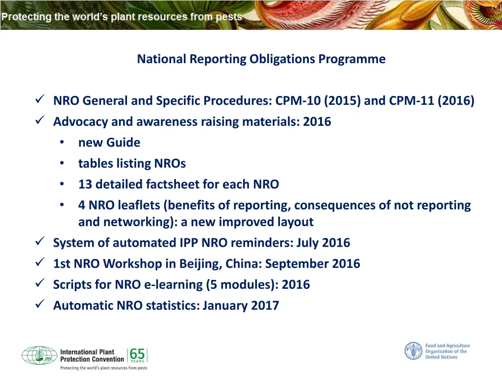 national reporting obligations programme 1