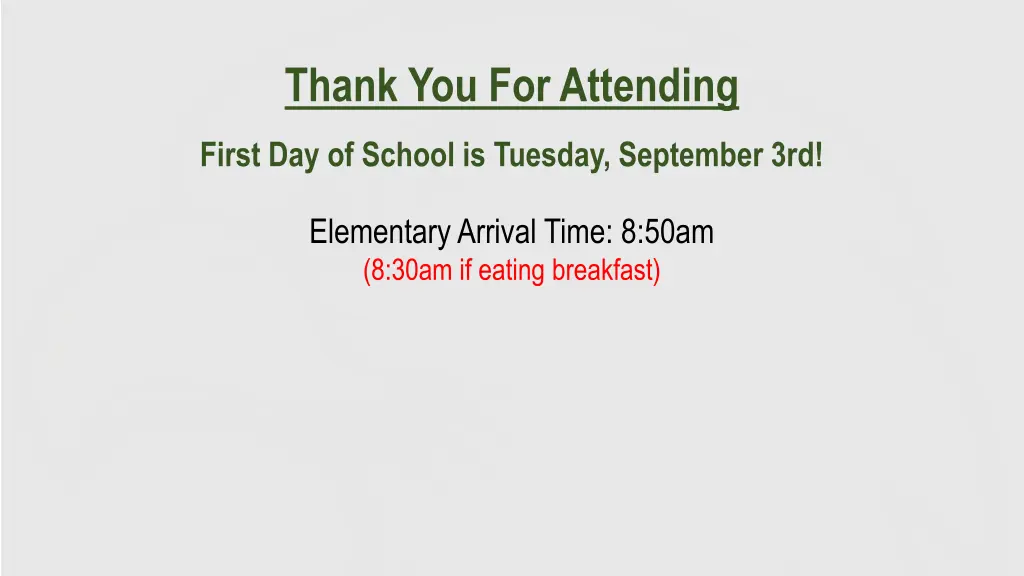 thank you for attending