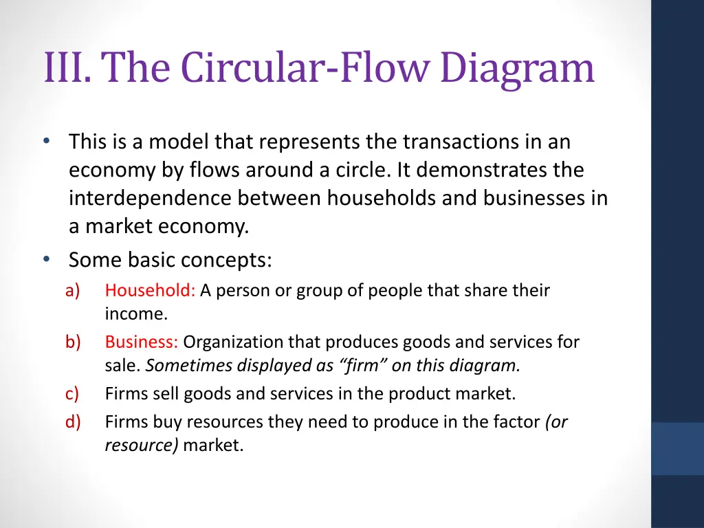iii the circular flow diagram