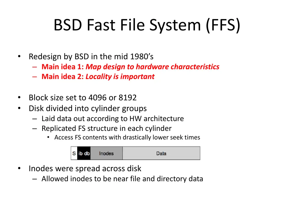 bsd fast file system ffs