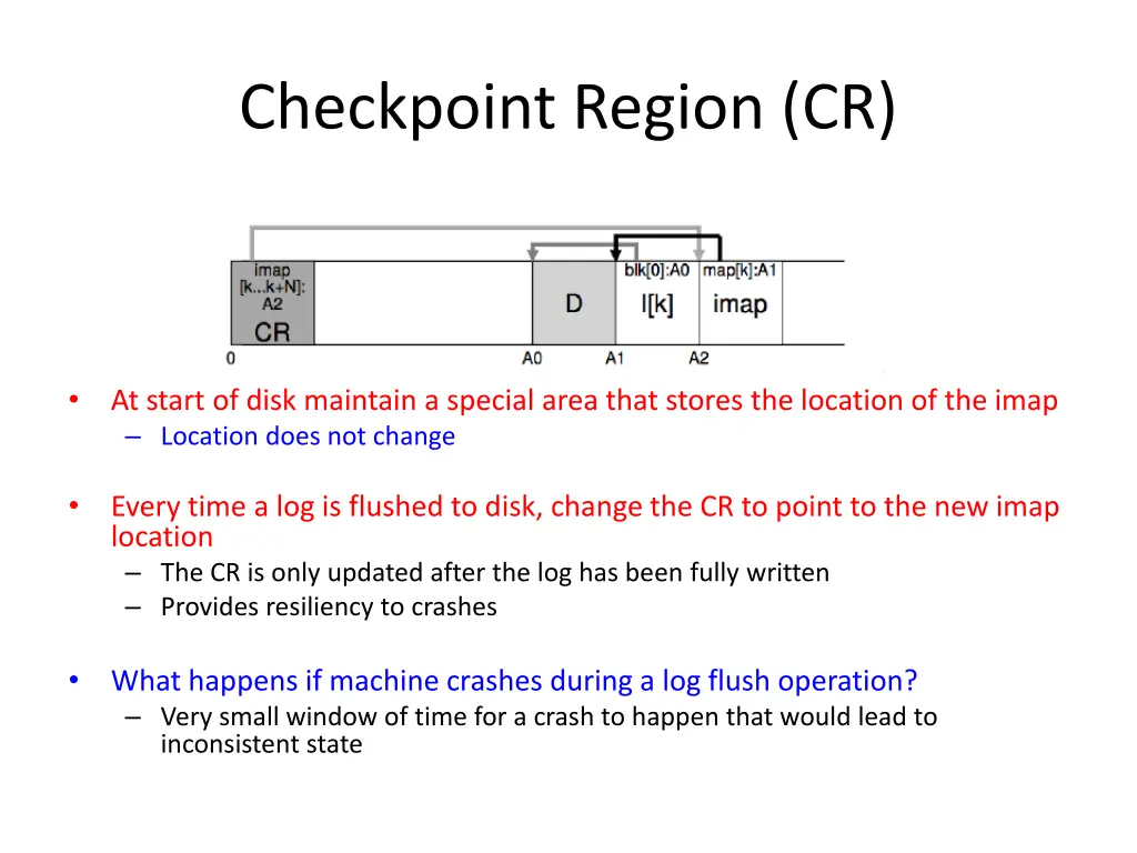 checkpoint region cr