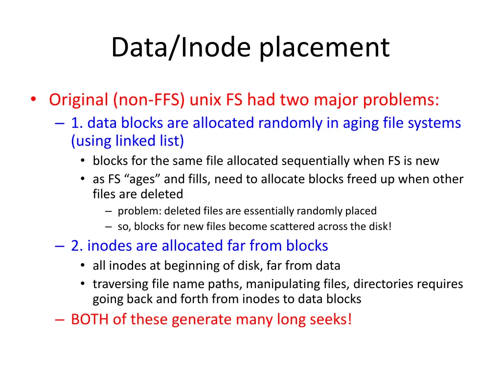 data inode placement