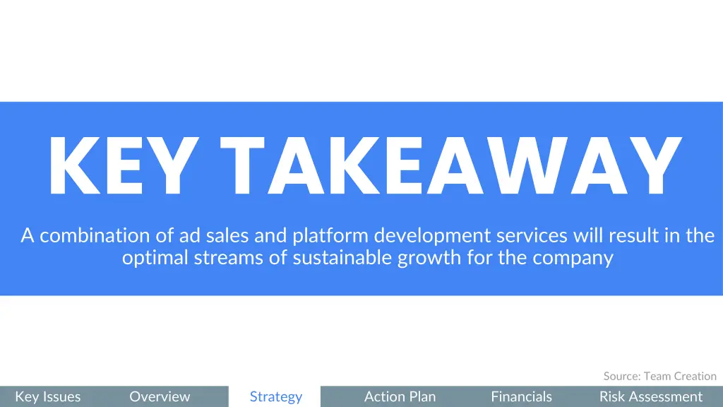 key takeaway a combination of ad sales