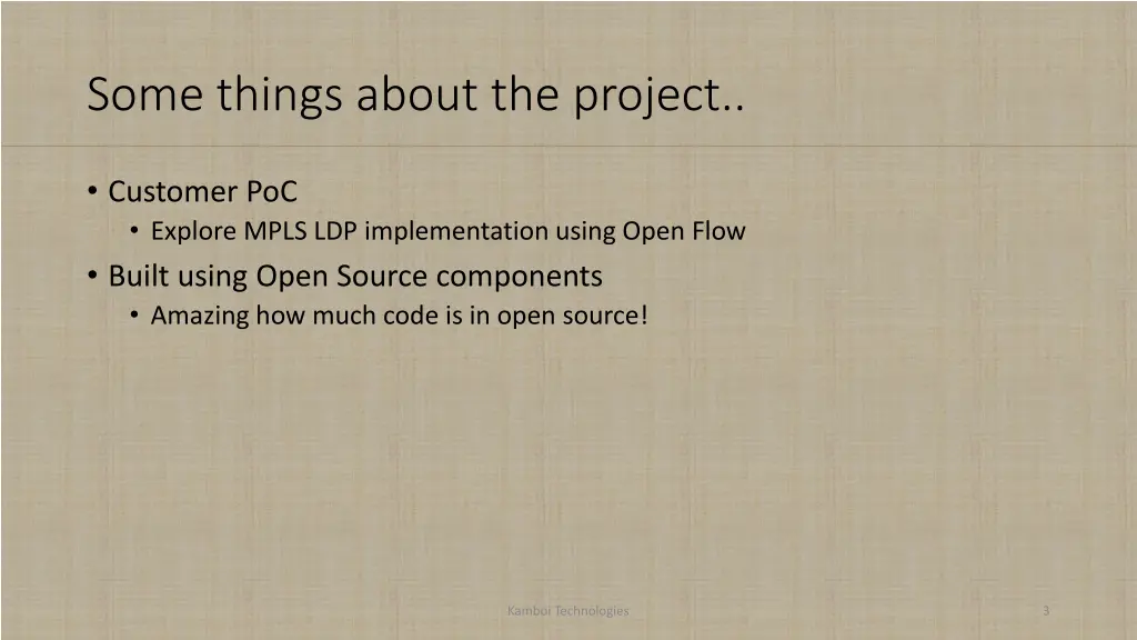 some things about the project