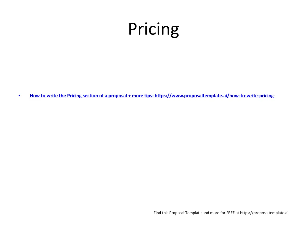 pricing