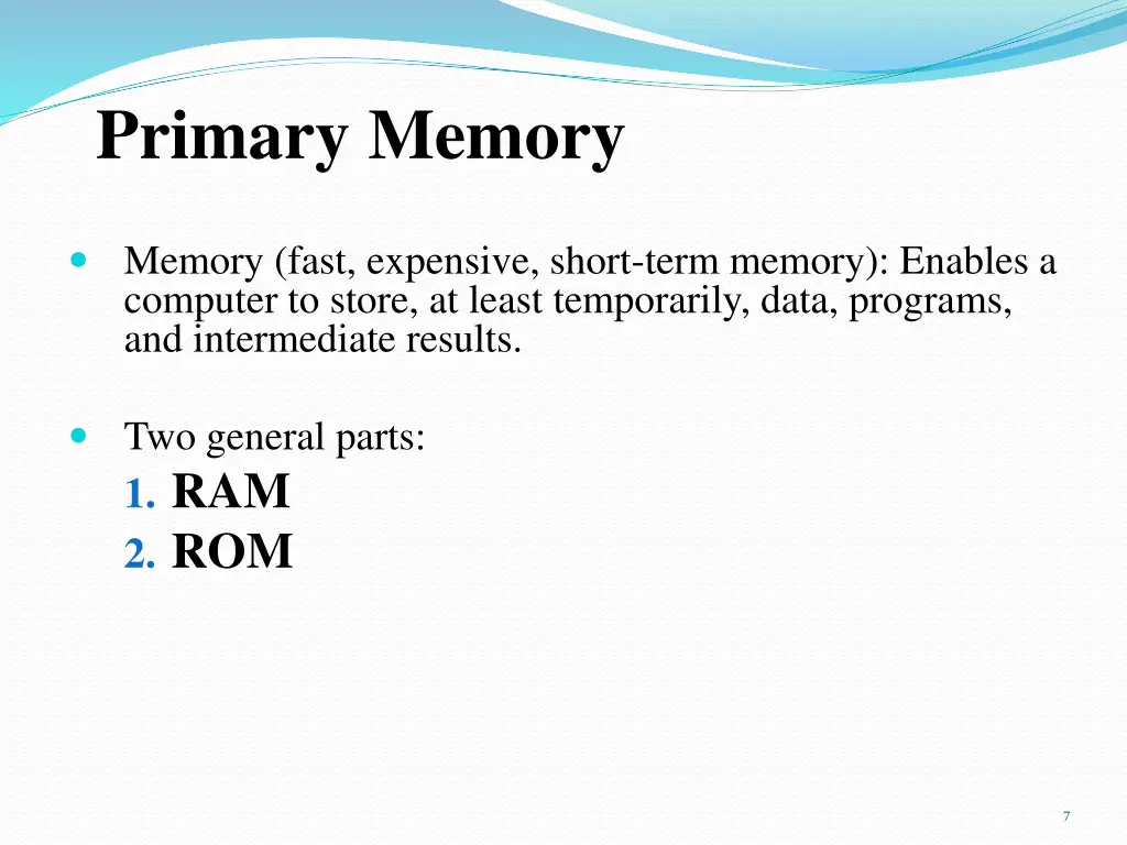 primary memory