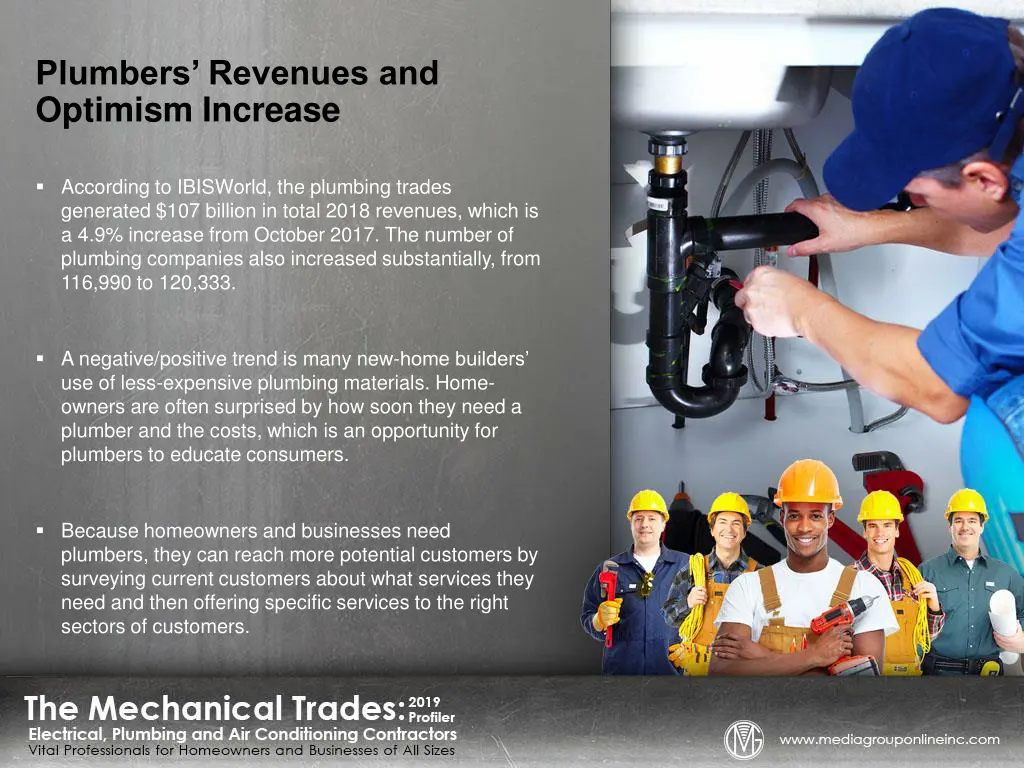 plumbers revenues and optimism increase