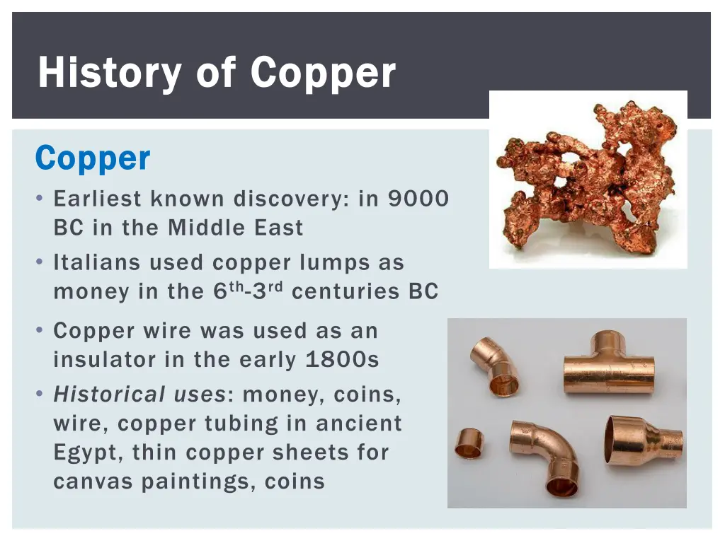 history of copper history of copper