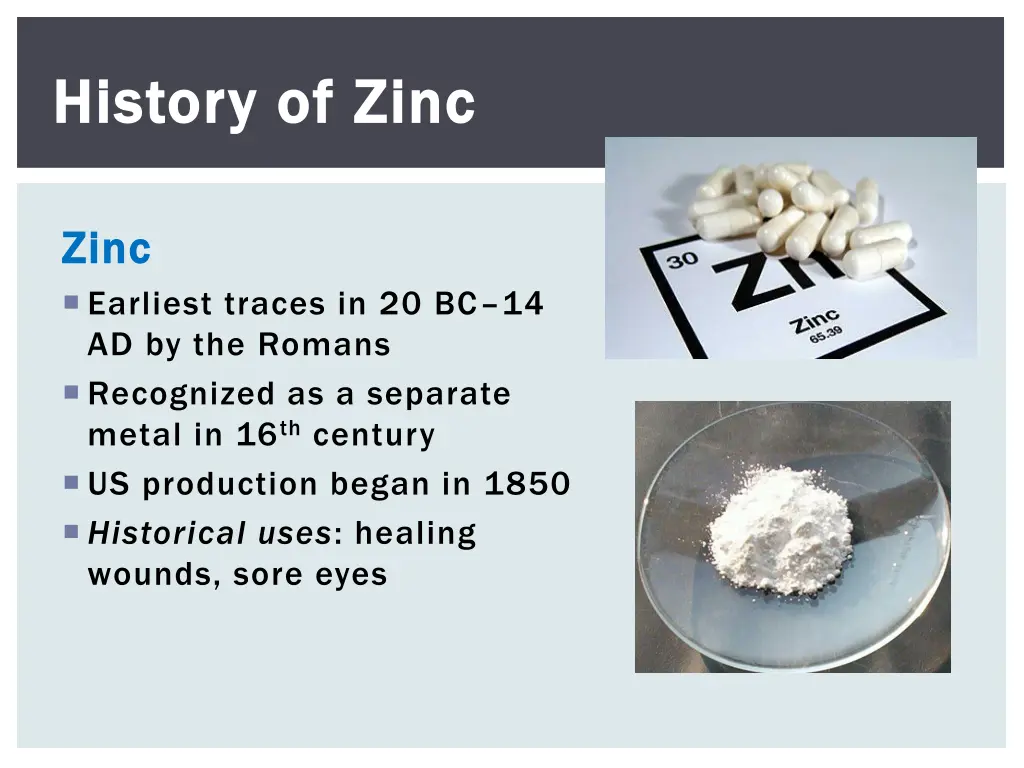 history of zinc history of zinc