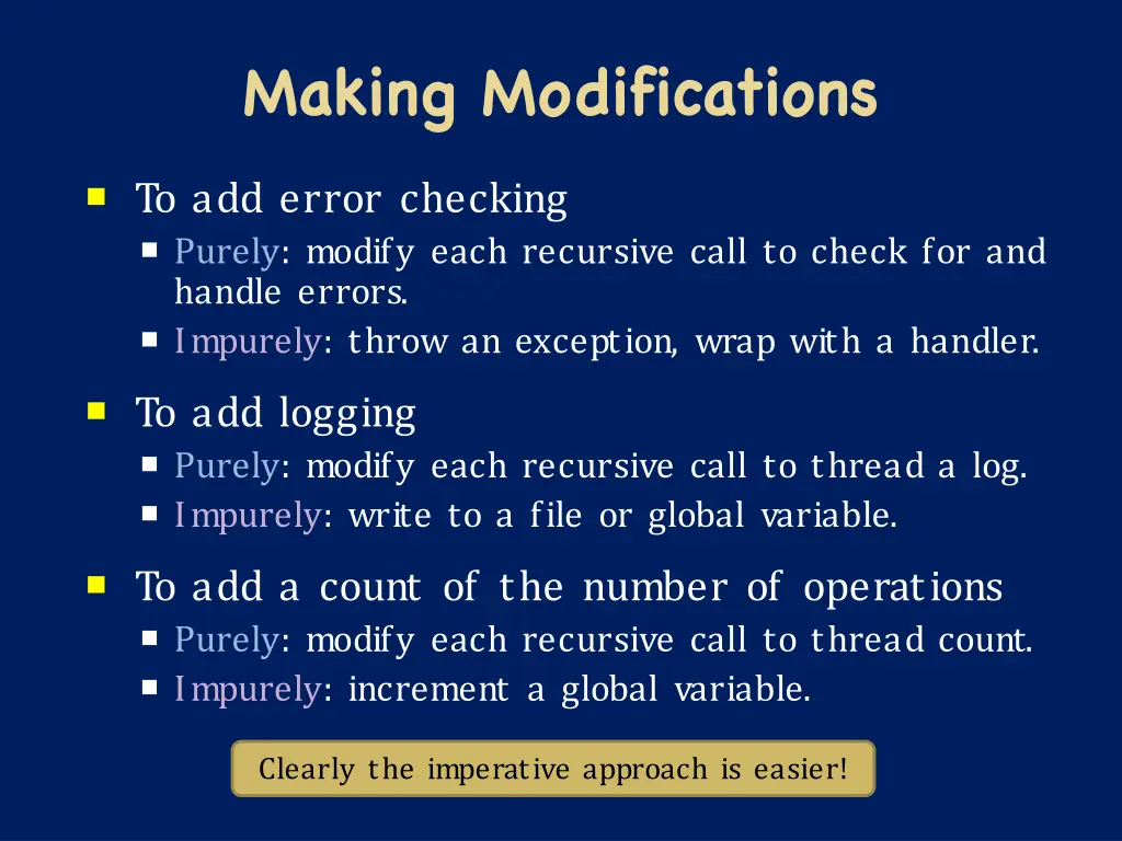 making modifications