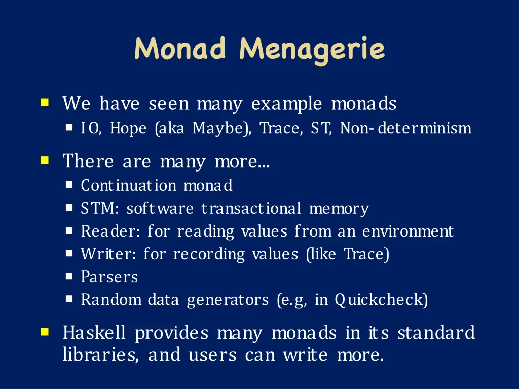 monad menagerie