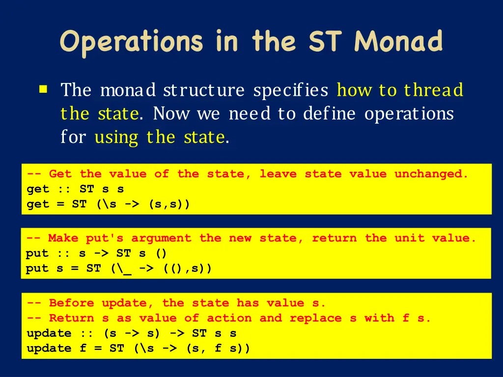 operations in the st monad