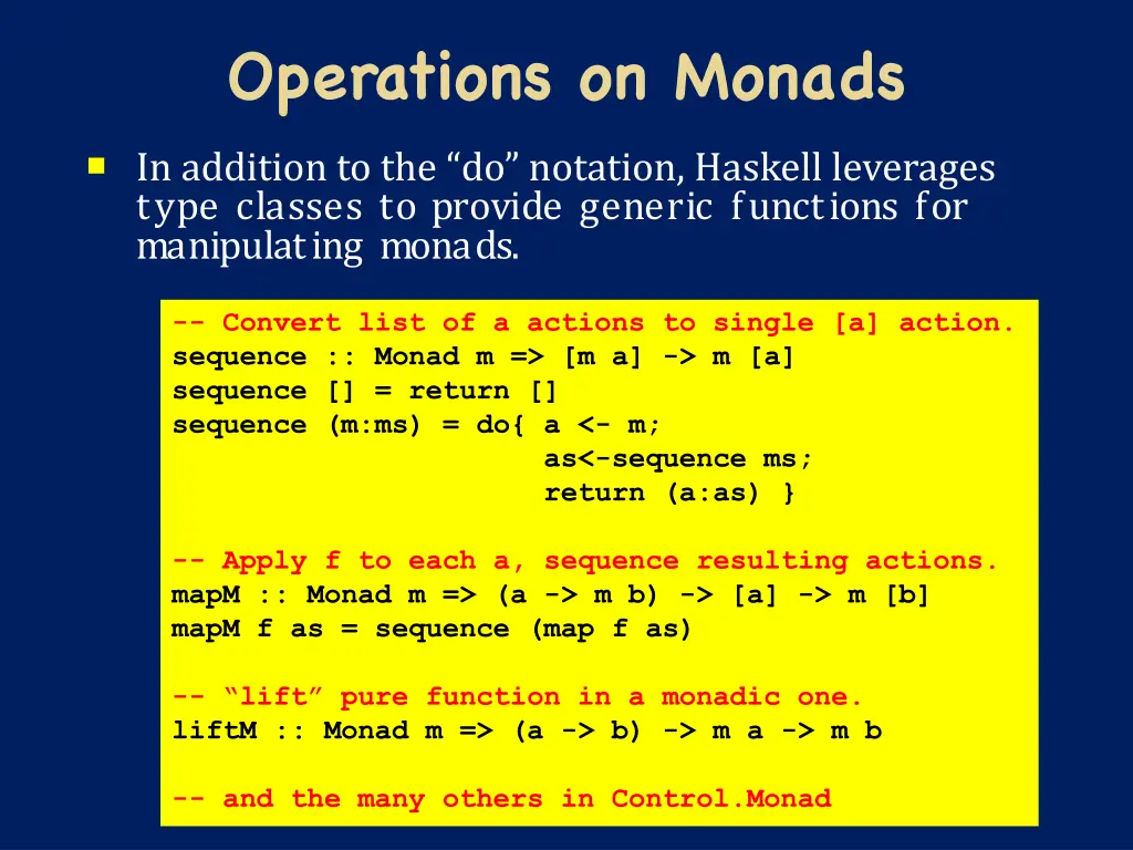 operations on monads