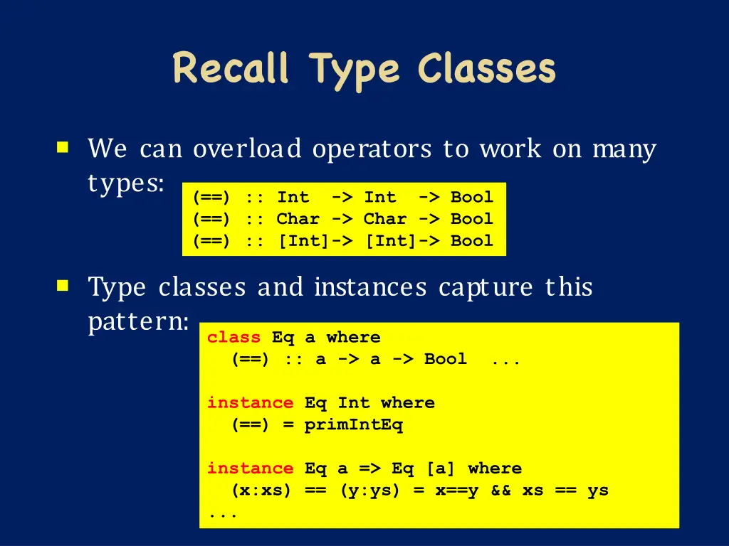 recall type classes
