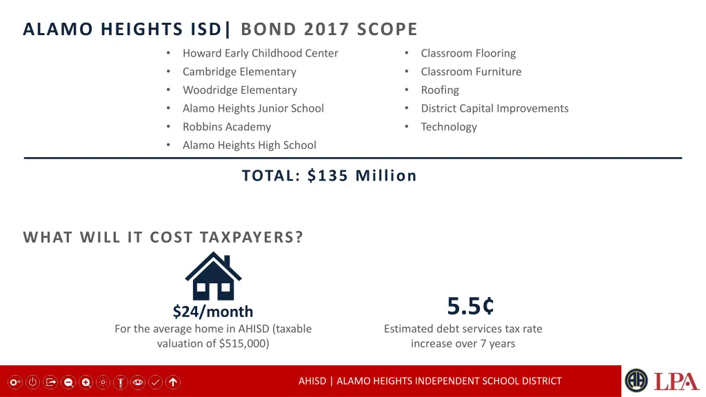 alamo heights isd bond 2017 scope