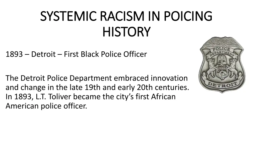 systemic racism in poicing systemic racism