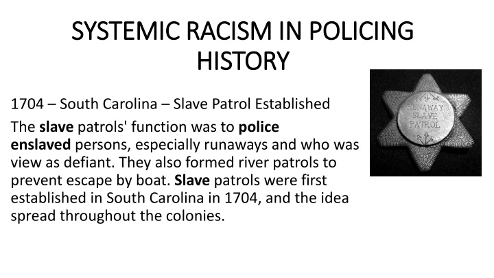 systemic racism in policing systemic racism