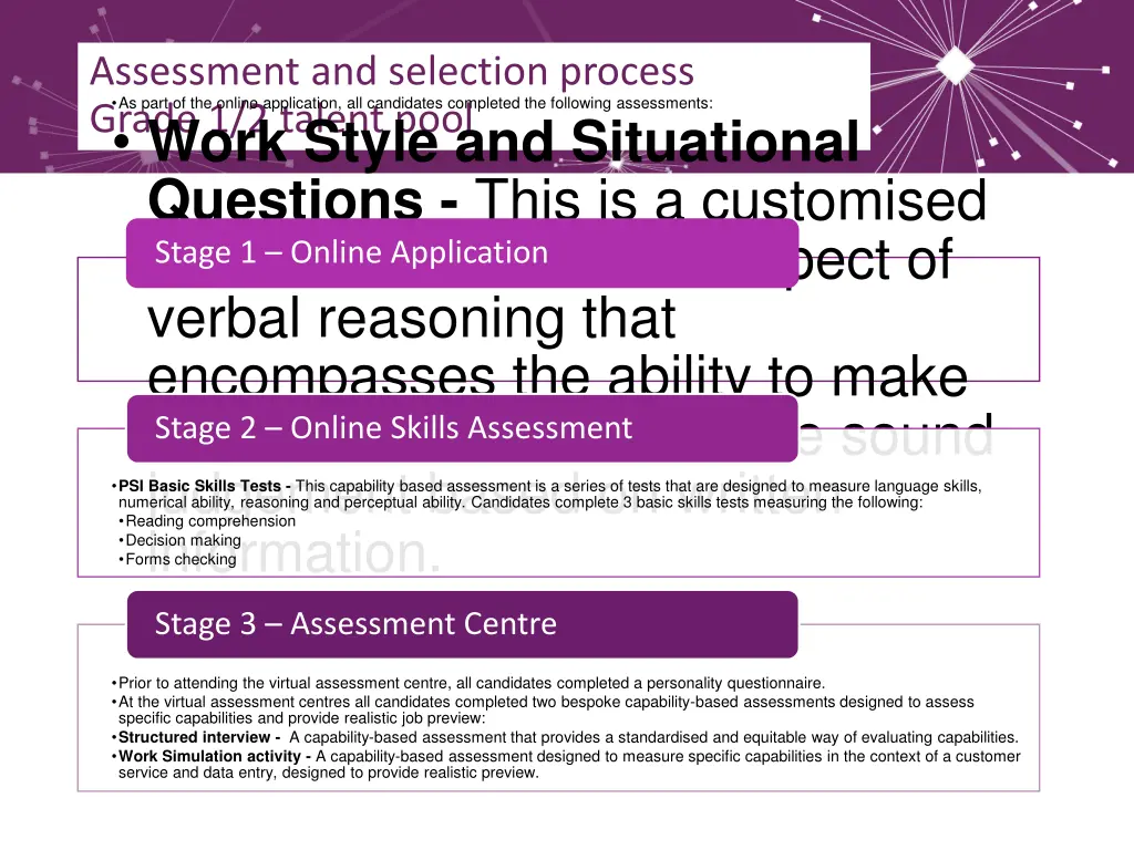 assessment and selection process grade 1 2 talent
