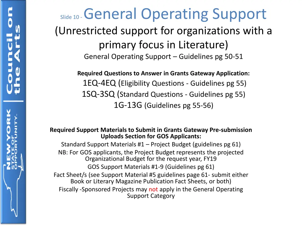 slide 10 general operating support unrestricted