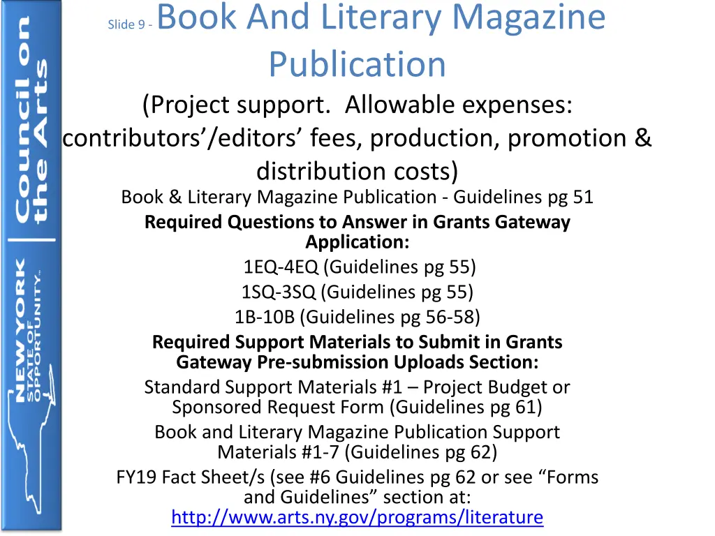 slide 9 book and literary magazine publication